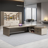 Bureau de direction en L réglable électriquement, extensible, en bois massif et mélamine, écologique, de luxe et moderne