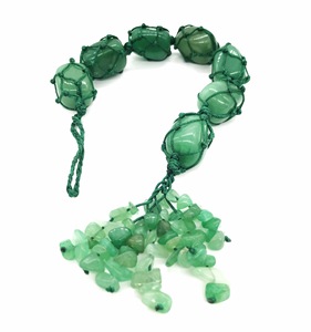 Cristalli curativi semi pietre preziose naturali con pendente con frange appeso a sette chakra - Product Image 6