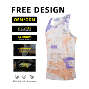 Wholesale <strong>Men's</strong> Sporty Run Event Tank Tops Breathable Lightweight Sublimated Running Music Festival <strong>Singlet</strong> <strong>for</strong> Marathon Race - Product Image 6