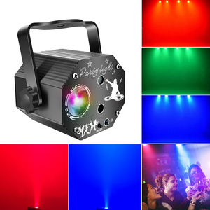 Đa mô hình giọng nói kích hoạt Đảng chiếu sáng DJ <span class=keywords><strong>Laser</strong></span> RGB LED ánh sáng sân khấu giáng sinh trang trí ánh sáng - Product Image 1