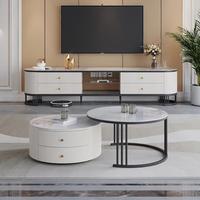 Table basse en dalle de roche, salon, maison simple et moderne, nouvelle table à thé, petit appartement, luxe léger, table à thé ronde