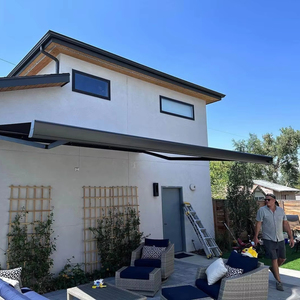 Nhôm ngoài trời đầy đủ hộp không thấm nước điện có thể thu vào PVC trang trí sân vườn dù để che nắng - Product Image 5