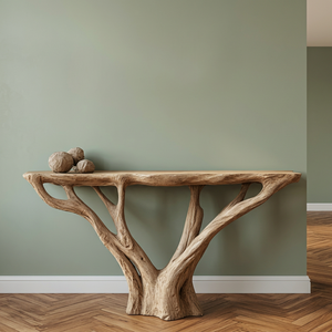 Table console rectangulaire en bois massif faite à la main Aqdus Saleem, style rustique naturel, table d'entrée, table de canapé, décoration moderne pour salon, hôtel - Product Image 3