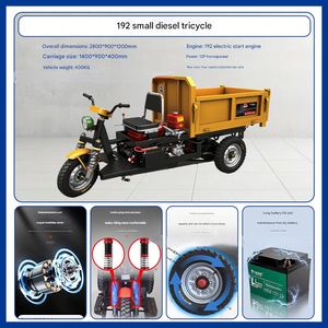 Precio de Fábrica Triciclo Volquete con Ruedas de 40cm y 45cm, Motocicleta Triciclo de Carga de 150cc, Triciclos Diésel Autocargables de 3 Ruedas, Mini Tractor - Product Image 5