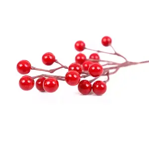 Künstliche rote Beeren stiele für Weihnachts baums chmuck Zweige Diy Weihnachts kranz Geschenk verpackungs zubehör Wohnkultur