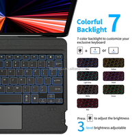 Clavier rétroéclairé RVB sans fil USB Type-C pour tablette, étui pour iPad Pro 11 et Air 10.9, compatible avec les modèles 2022/2021/2020/2018