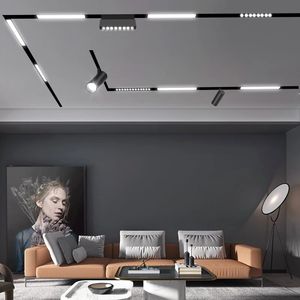 <span class=keywords><strong>Luminaires</strong></span> à LED sur <span class=keywords><strong>rail</strong></span> magnétique, spots de <span class=keywords><strong>plafond</strong></span> flexibles, système de <span class=keywords><strong>rail</strong></span> magnétique pour intérieur, maison moderne, salon, cuisine - Product Image 3