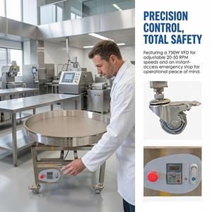 Bandeja Giratoria de Acero Inoxidable <span class=keywords><strong>para</strong></span> <span class=keywords><strong>Mesa</strong></span> de Colección, Diseño Antideslizante <span class=keywords><strong>para</strong></span> Servir Alimentos y Organización de Líneas de Producción de Empaque - Product Image 2