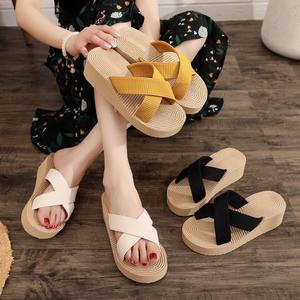 Zapatos de Novia con Cordones y Suela Gruesa de Verano, Estilo Nuevo, para Mujer, Parte Superior de Piel Sintética, Suela de Goma, Zapatos de Playa, Talla Grande - Product Image 2