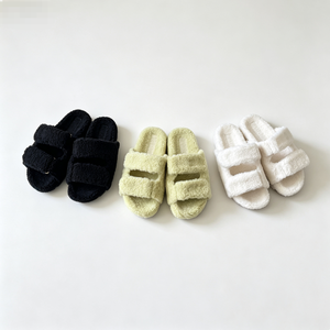 <b>Summer</b> Women Pure White Double Layer Plush Faux Fur <b>Slippers</b> Open Toe Grip Sole Bedroom Custom Label For Brands Chic Woman Coral - Product Image 1