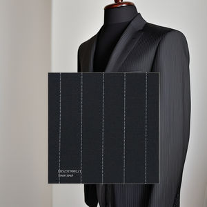 남성 정장 및 재킷을위한 직접 판매 유기농 워스티드 메리노 울 럭셔리 이탈리안 정장 패브릭 스트라이프 - Product Image 2