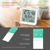 Capteur de température et d'humidité intelligent Tuya WIFI avec écran LCD, matériau plastique, 3 capteurs à distance, affichage C/F