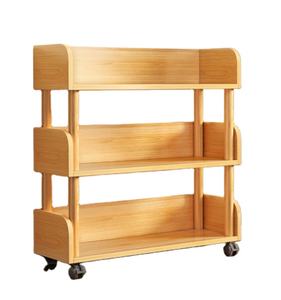 Simple desk side table net red mobile small bookcase with wheel shelving floor to floor multi-layer book storage shelf