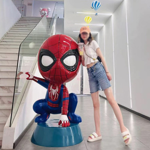 Dessin animé personnalisé Q Version Spider-Man Modèle Avengers Alliance Théâtre en fibre <span class=keywords><strong>de</strong></span> verre Centre commercial Magasin Sculpture Grands ornements - Product Image 3