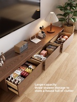 Meuble TV et table basse télescopiques en bois massif, style minimaliste moderne, pour petit appartement, salon DSG029