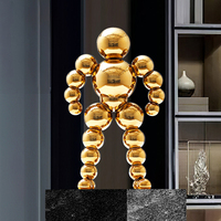 Sculptures d'artisanat d'intérieur moderne de luxe en acier inoxydable Décorations élégantes de meubles de bureau à domicile Objets décoratifs