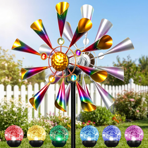 Mulino a Vento da Giardino per Villa, Mulino a Vento Girevole in Ferro Battuto Alimentato a Vento, Accessorio per Esterni, Direttamente dal Produttore - Product Image 5