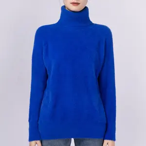 Pullover in maglia maglioncini accessori per gioielli realizzati su misura da donna inverno tinta unita a collo alto Lomedallion Beadk da donna Casual