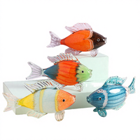 Miniatures de poisson en verre de Murano faites à la main, écologiques, avec portrait, en verre émaillé, style Art Déco, pour table de salon ou meuble TV
