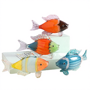 Figurines d'animaux marins en verre émaillé de Murano, faites à la main, écologiques, style Art déco, pour salon, meuble TV, cadeau décoratif - Product Image 1