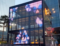 Écran LED transparent extérieur 5000 nits étanche IP65 pour mur-rideau en verre