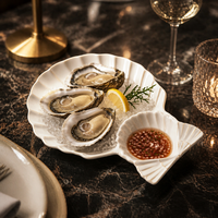Assiette de service en porcelaine de 14,75 pouces avec compartiments, assiettes de dîner en céramique pour fêtes, vente en gros, hôtels, restaurants, traiteurs, OEM, ODM