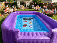 Canapé gonflable de piscine NOVA personnalisé, en PVC de qualité commerciale, grande capacité, accueille plus de 10 personnes, idéal pour la location événementielle