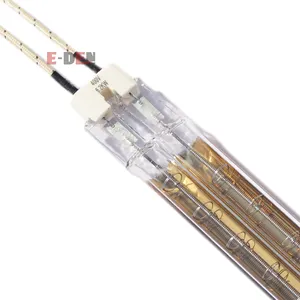 Kwarts Infrarood Verwarmingslamp Twin Tube 33Mm Bij 15Mm Infrarood Verwarmingslamp Met Gouden Reflector