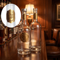 Etiquetas Personalizadas Impermeables para Botellas, con Relieve en Dorado, Autoadhesivas, para Vino, Whisky, Perfume, Aceite Esencial, Cerveza, Café