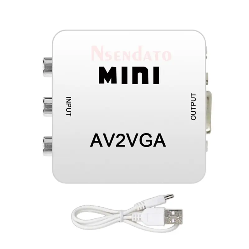 Mini HD AV2VGA Video dönüştürücü dönüştürücü kutusu AV RCA CVBS VGA Video dönüştürücü converse ile 3.5mm ses PC HDTV dönüştürücü