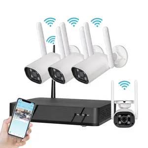 4 Cam With Night Vision Wireless Wifi Intercom CCTV Security Cameras System For Outdoor Smarts Home Surveillance NVR System Kit