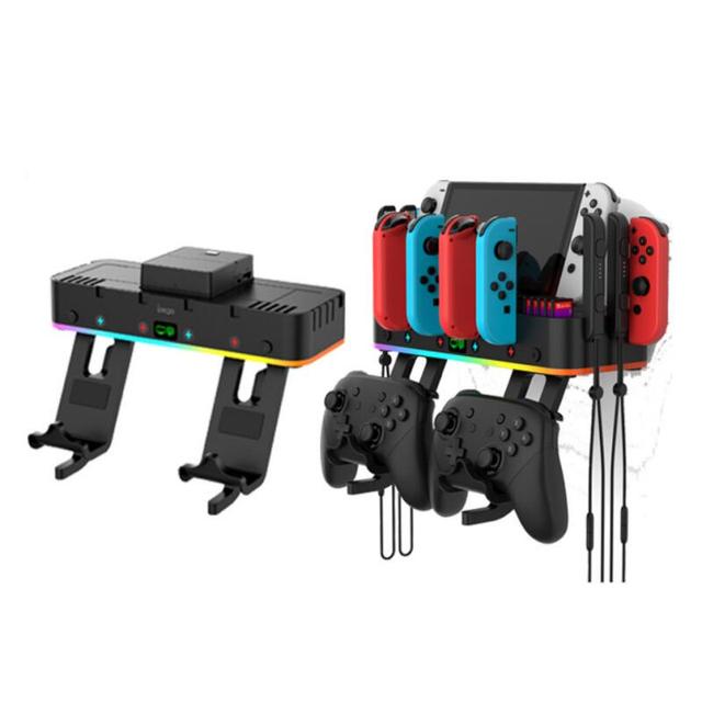 PG-SW107 Controller Wall Charger With RGB Light for Nintendo Switch / Switch OLED Charging Dock Station With Joystick Bracket