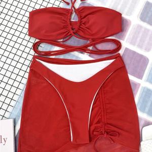 Maillot de bain une pièce personnalisé pour femme, micro-soutien-gorge, style halter, imprimé floral, respirant, séchage rapide, coupe V-string, pour la plage - Product Image 3