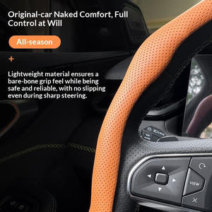 Housse de volant en cuir Nappa perforé 5D, antidérapante, universelle, 4 branches, pour toutes les saisons, pour utilisation en voiture - Product Image 6