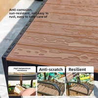 Tables et chaises de style européen en acier au carbone pour l'extérieur, résistantes au soleil, pour balcon, cour, jardin, parc - Mobilier d'extérieur