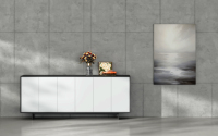 Meuble de rangement ATWOKA avec tiroirs et étagère arrière, unité de rangement moderne pour bureau et couloir