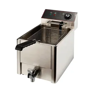 Restaurant Hotel Supplier Electric Fryer With Tap 1 6L Container 3000W Electric Frying Food Stove With Top For Kitchen