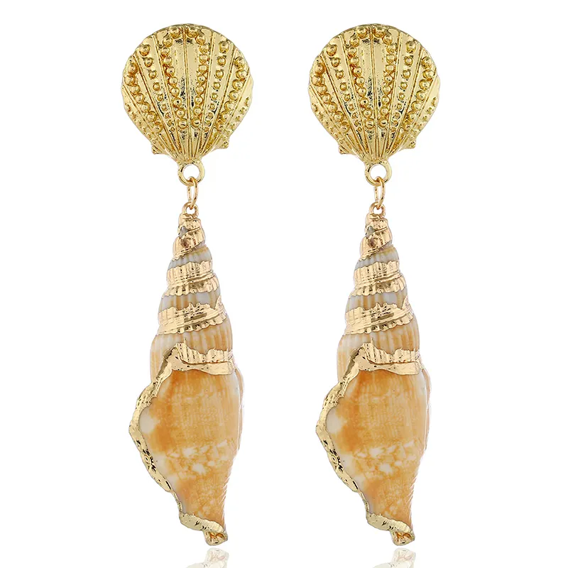 SUXUAN Factory Price hawaiian jewelry Fashion Gold Natural Shell Jewelry Earrings For Women Wholesale hawaiian jewelry