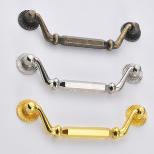 Chinese Style Zinc Alloy Drawer <b>Handles</b> 92mm Hole Spacing Antique Bronze Gold Silver Cabinet <b>Door</b> <b>Pulls</b> - Product Image 1