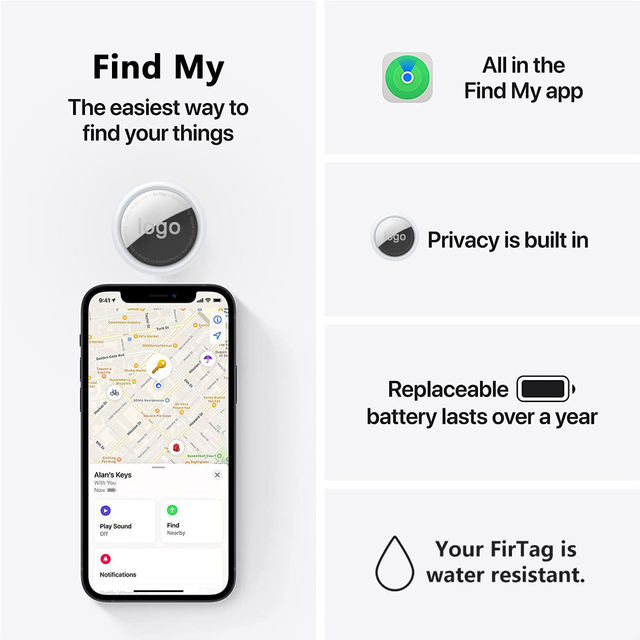 For plastic BT 5.0 anti-lost device GPS Global tracking locator smart key finder Firtag