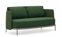Fauteuil lounge en tissu pied-de-poule de luxe avec pieds en métal doré pour hall d'hôtel
