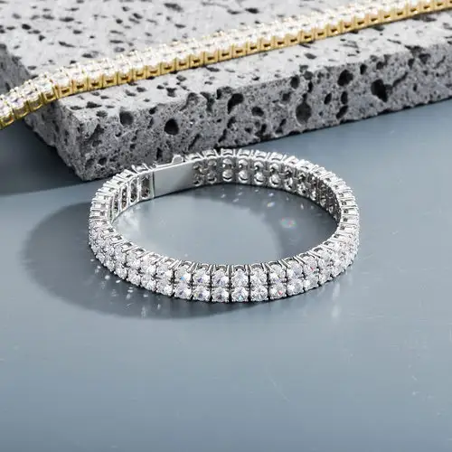 Tennis chaîne bijoux de mode mosanite 925 argent VVS Moissanite diamant Tennis Bracelet pour femmes hommes