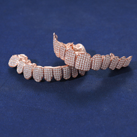 Dents Grillz d'individuation personnalisées de haute qualité 925 argent VVS D Moissanite dent de diamant accolades fraîches accolades glacées bijoux