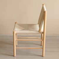 Chaise de salle à manger en bois massif avec corde kraft, chaise longue, chaise de salon – Vente en gros usine