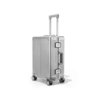Valise à roulettes PC personnalisée Valise à roulettes légère et intelligente en aluminium pour voyage d'affaires Valise d'embarquement à roulettes larges