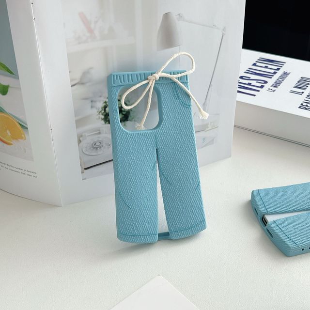 Interesting Silicone 3D Jeans Design Phone Case for iPhone 17 16 15 14 13 Pro Max  Y2K Anti Scratch Girl Series Ins