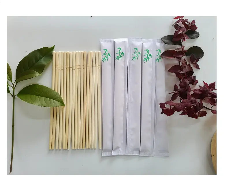 Bacchette di bambù usa e getta personalizzate con stampa logo opp e carta