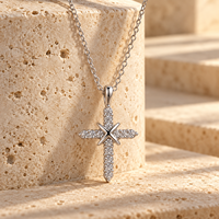 Collier croix ARNAN pour femme, design entrecroisé, pendentif entièrement pavé de zircons, plaqué multicolore, bijoux de mode, cadeaux en gros