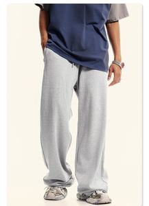 280GSM hommes Style décontracté doux sport <span class=keywords><strong>pantalon</strong></span> haute qualité tissé <span class=keywords><strong>treillis</strong></span> Double mi conception OEM Service pli uni teint Long - Product Image 4