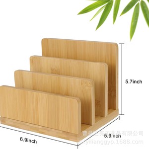 Organizador de escritorio de bambú de 3 niveles para oficina, hogar, estudio, soporte para documentos. - Product Image 4